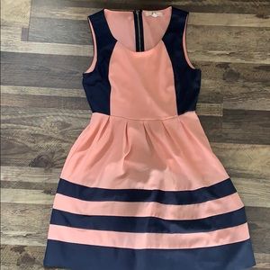 Navy and Coral Dress